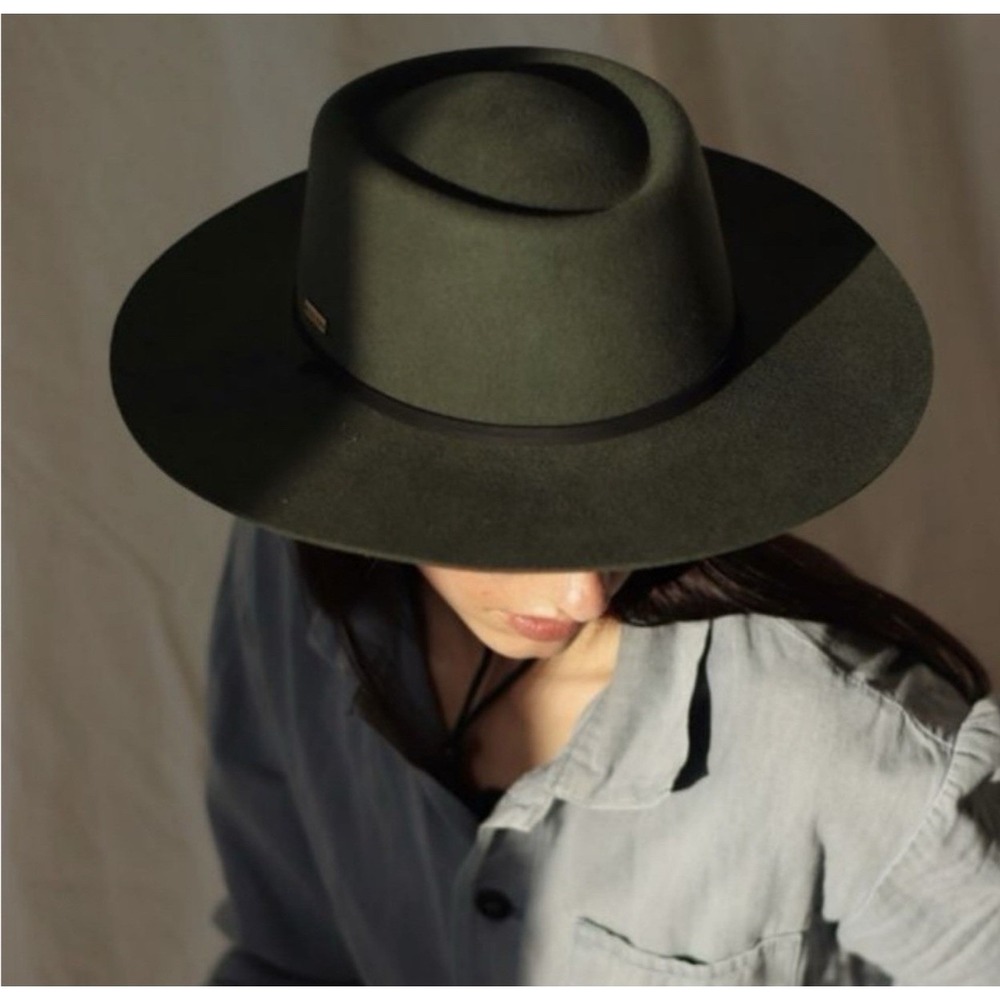 GiGi Pip Wren Telescope Crown Hat Olive Green S/M 57 100% Australian Wool